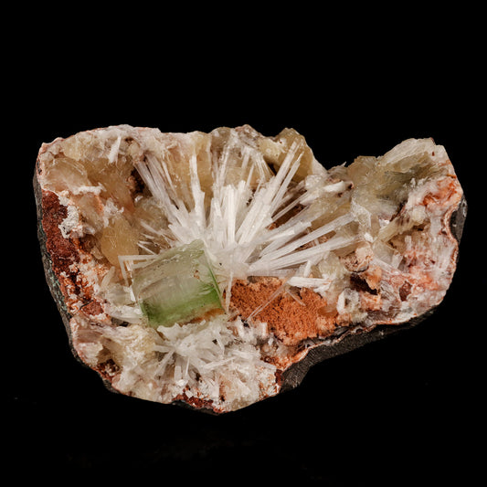Scolecite Sprays With Apophyllite Green and Stilbite inside Heulandite Geode Natural Mineral Specimen # B 5771 Scolecite Superb Minerals 