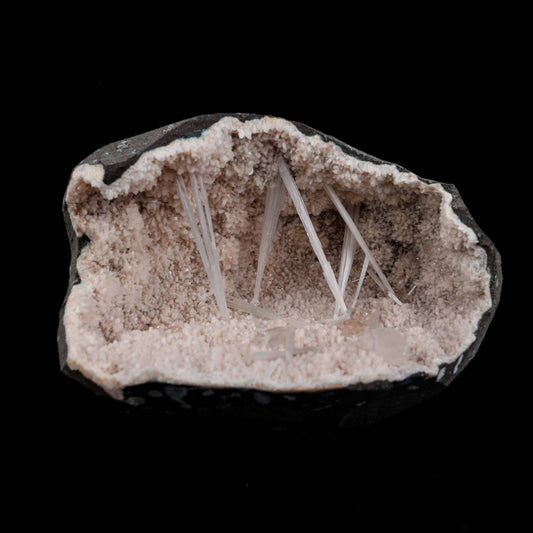 Scolecite Sprays with Apophyllite Inside Heulandite Geode Natural Mine…  https://www.superbminerals.us/products/scolecite-sprays-with-apophyllite-inside-heulandite-geode-natural-mineral-specimen-b-4950  Features:A scolecite radial aggregation in a narrow crystal-lined vug.It was tough to shoot the artwork, but it is even more spectacular in person.They will go down in history as the greatest minerals ever discovered since some of them are the FINEST crystallised specimens of their own kind anywhere