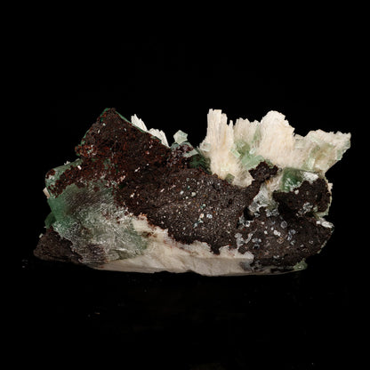 Scolecite Sprays with green Apophyllite cube Free Standing Natural Mineral Specimen # B 6326 Scolecite Superb Minerals 