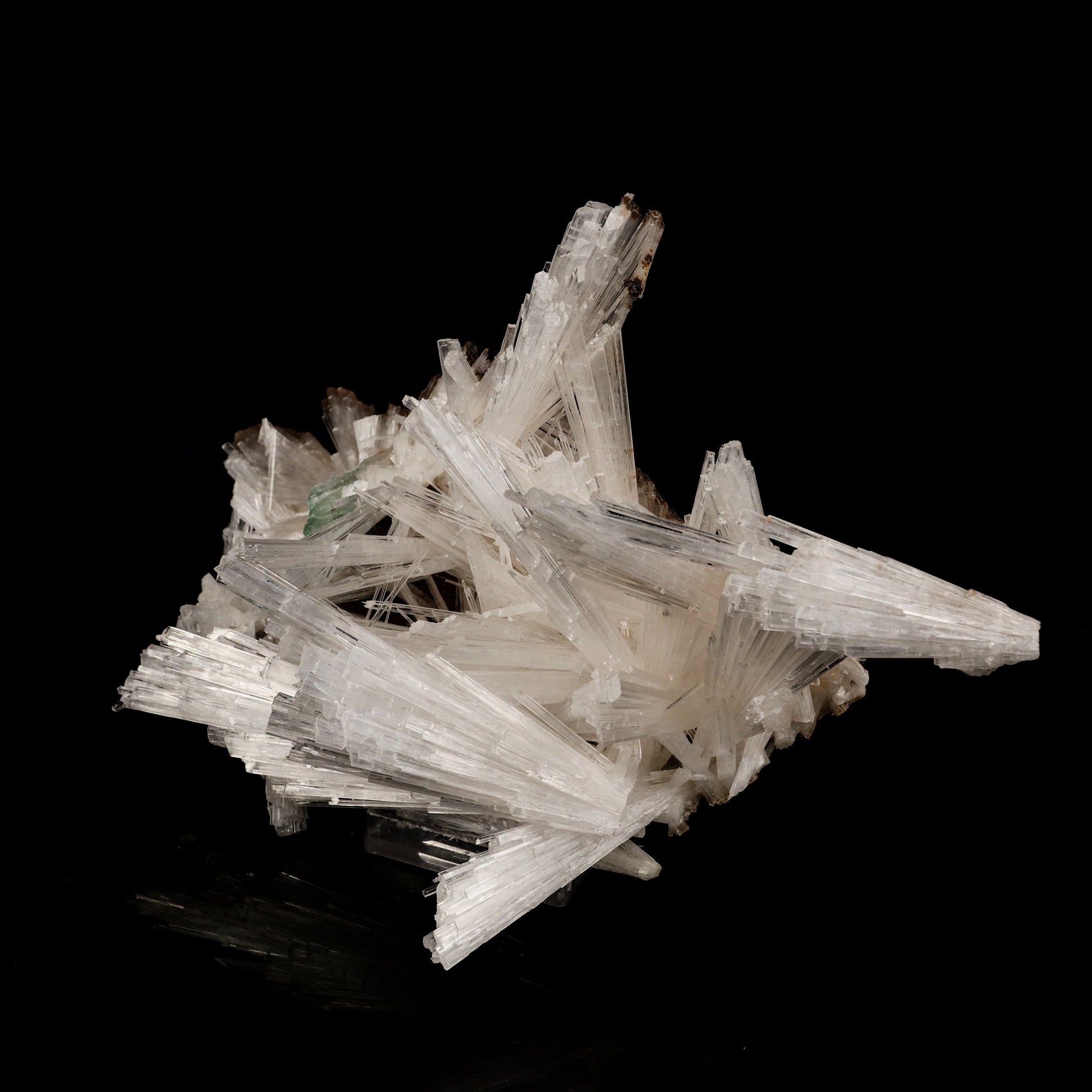 Scolecite Sprays with green Apophyllite cube Natural Mineral Specimen # B 6264 Scolecite Superb Minerals 