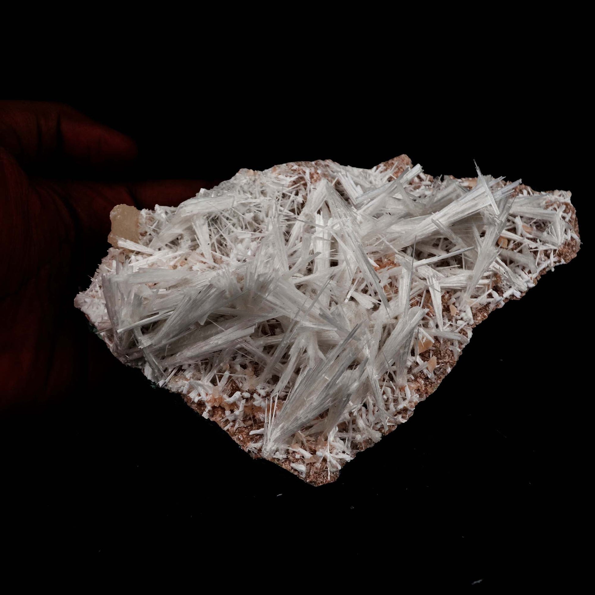 Scolecite Sprays with Stilbite on Heulandite Natural Mineral Specimen …  https://www.superbminerals.us/products/scolecite-sprays-with-stilbite-on-heulandite-natural-mineral-specimen-b-5171  Features: A radial aggregation of scolecite in a narrow crystal-lined vug. The artwork was difficult to photograph, but it is even more striking in person. Because several of them are the FINEST crystallised examples of their own species anywhere on the planet, they will go down in history as the finest minerals 