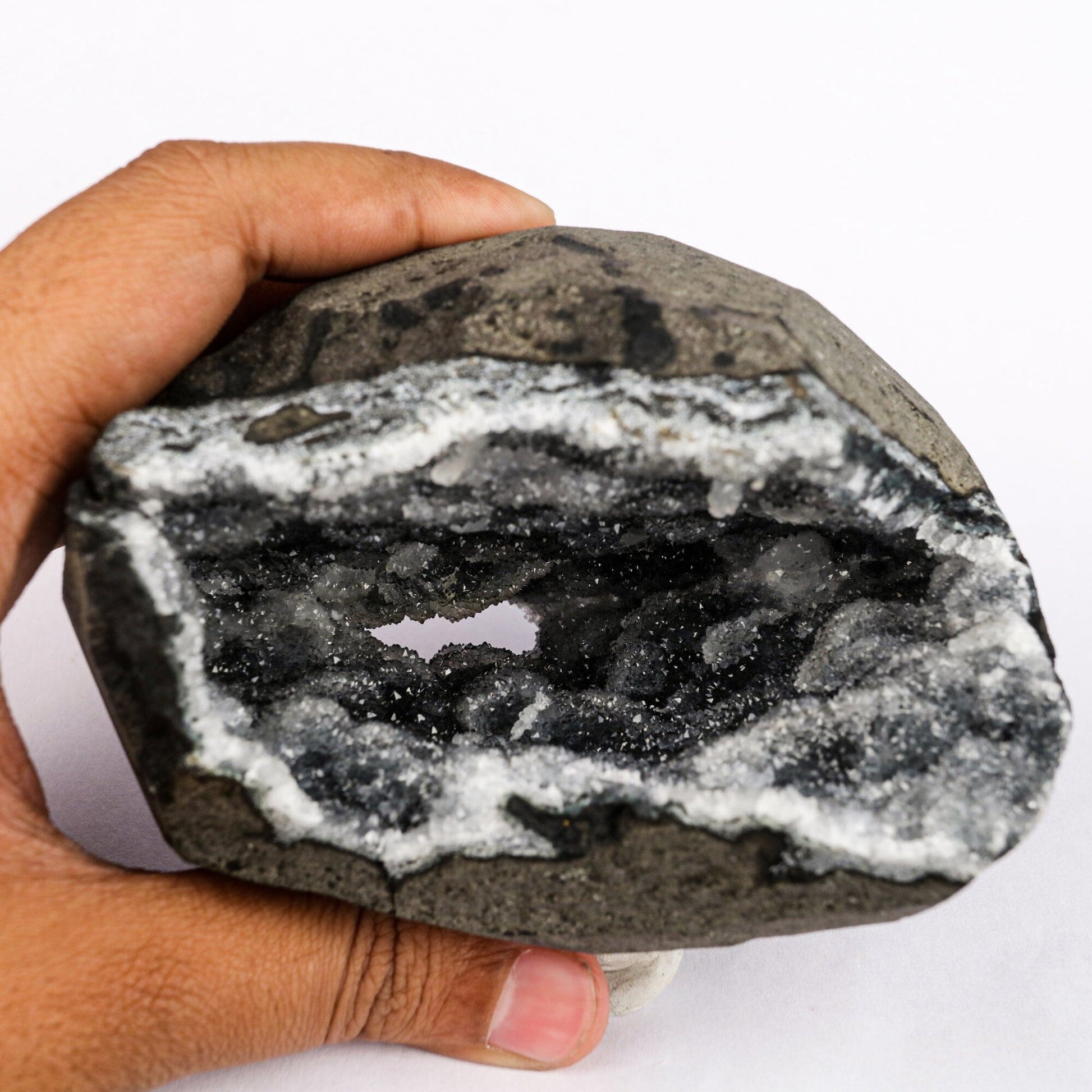 Sparkling Chalcedony Geode Natural Mineral Specimen # B 6561 Goosecreekite Superb Minerals 