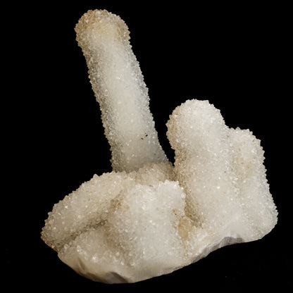 Sparkling MM Quartz Coral Formation Natural Mineral Specimen # B 5006  https://www.superbminerals.us/products/sparkling-mm-quartz-coral-formation-natural-mineral-specimen-b-5006  Features:&nbsp;The specimen is filled with drusy milky Quartz which has created pseudomorphs after scalenohedral Calcite crystals.The item is crystallised nearly all the way around with no matrix, and only a few small places of connection, thus it's close to becoming a complete "floater".Specimens from this area