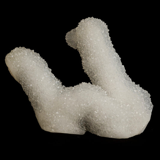 Sparkling MM Quartz Coral Formation Natural Mineral Specimen # B 5024  https://www.superbminerals.us/products/sparkling-mm-quartz-coral-formation-natural-mineral-specimen-b-5024  Features:&nbsp;The specimen is made up of drusy milky Quartz that has pseudomorphed following scalenohedral Calcite crystals.The item is crystallised nearly all the way around, with no matrix and only a few small points of attachment, and is thus on the verge of becoming a complete "floater."