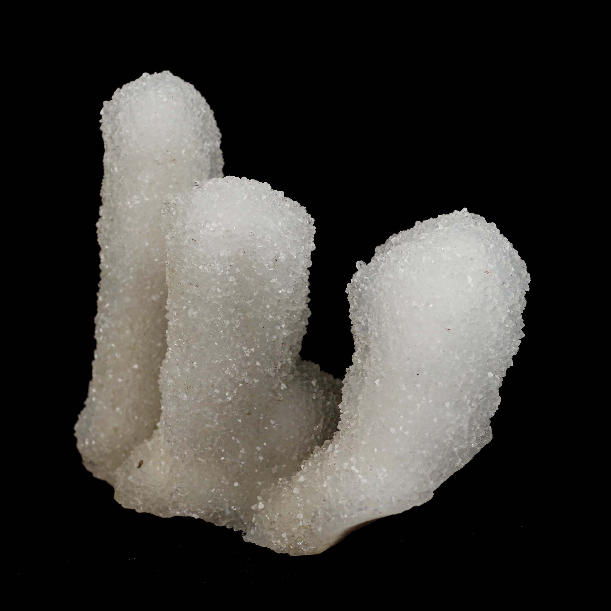 Sprakling MM Quartz Coral Formation Natural Mineral Specimen # B 4990  https://www.superbminerals.us/products/sprakling-mm-quartz-coral-formation-natural-mineral-specimen-b-4990  Features:&nbsp;The specimen is made up of drusy milky Quartz that has pseudomorphed following scalenohedral Calcite crystals.The item is crystallised nearly all the way around, with no matrix and only a few small points of attachment, and is thus on the verge of becoming a complete "floater."