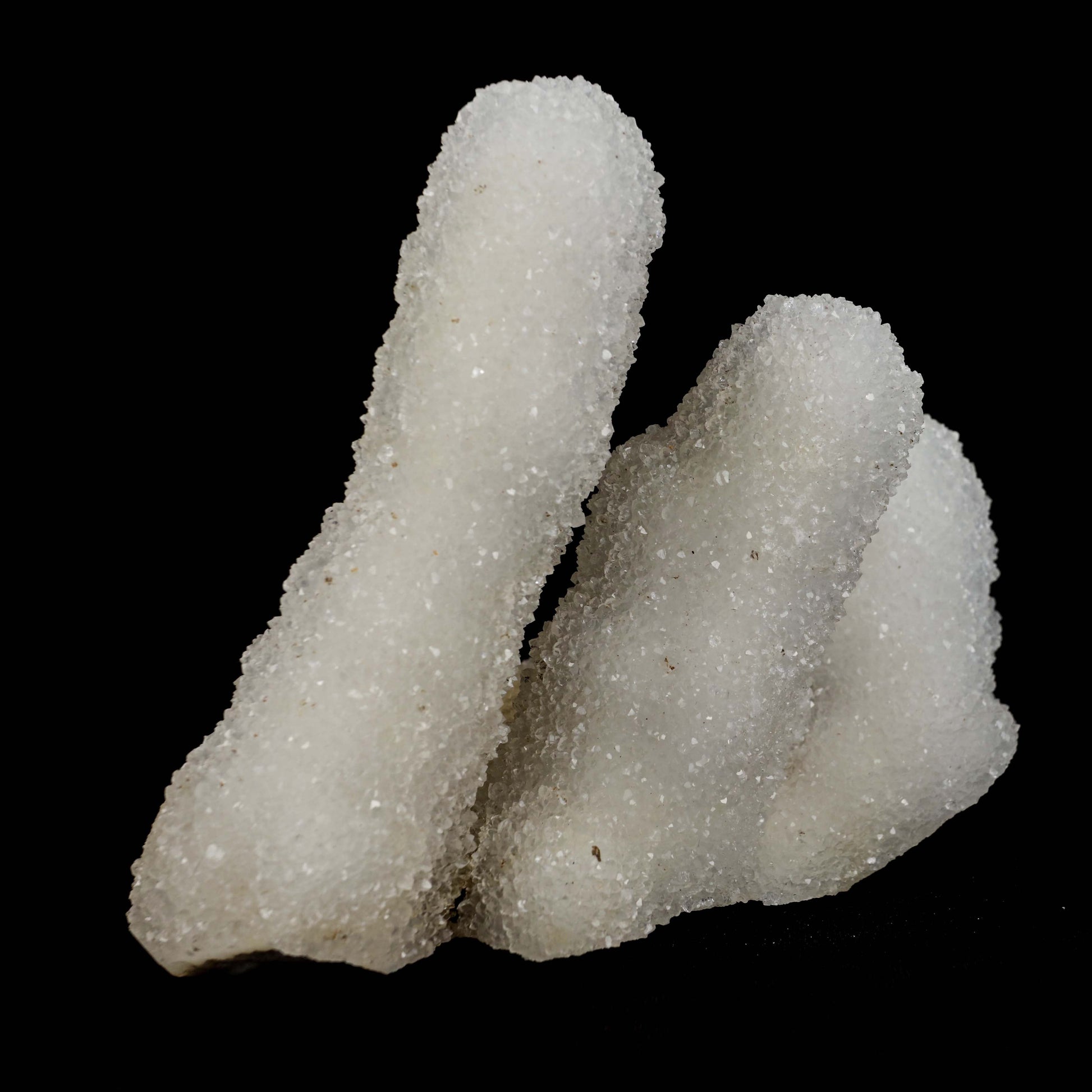 Sprakling MM Quartz Coral Formation Natural Mineral Specimen # B 4990  https://www.superbminerals.us/products/sprakling-mm-quartz-coral-formation-natural-mineral-specimen-b-4990  Features:&nbsp;The specimen is made up of drusy milky Quartz that has pseudomorphed following scalenohedral Calcite crystals.The item is crystallised nearly all the way around, with no matrix and only a few small points of attachment, and is thus on the verge of becoming a complete "floater."