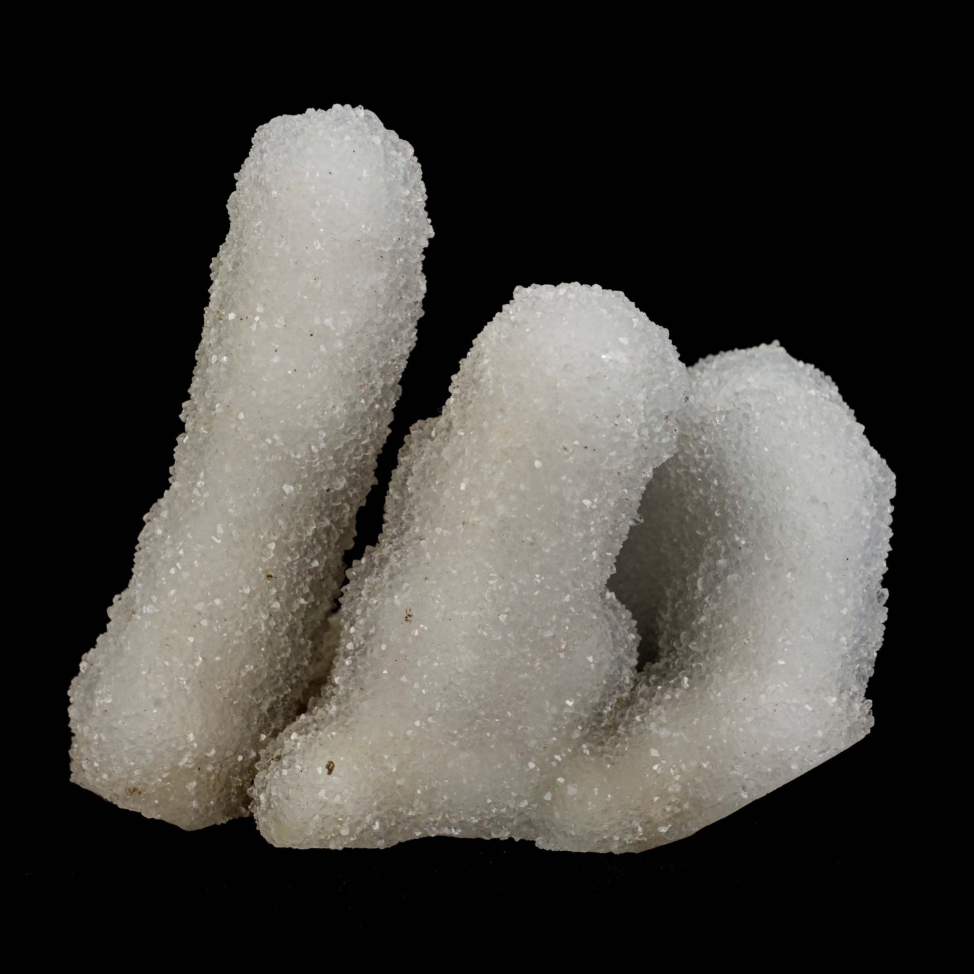 Sprakling MM Quartz Coral Formation Natural Mineral Specimen # B 4990  https://www.superbminerals.us/products/sprakling-mm-quartz-coral-formation-natural-mineral-specimen-b-4990  Features:&nbsp;The specimen is made up of drusy milky Quartz that has pseudomorphed following scalenohedral Calcite crystals.The item is crystallised nearly all the way around, with no matrix and only a few small points of attachment, and is thus on the verge of becoming a complete "floater."
