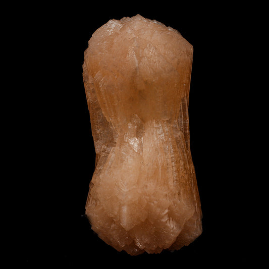 Stilbite Bow Shape Natural Mineral Specimen # B 5097  https://www.superbminerals.us/products/stilbite-bow-shape-natural-mineral-specimen-b-5097  Features: The best viewing angle for this specimen shows a 3-dimensional upright stilbite "bow tie," with a pastel salmon color and great luster and translucence. The matrix is a thin veneer of Heulandite. Primary Mineral(s): Stilbite Secondary Mineral(s): N/AMatrix: N/A 5 Inch x 2 InchWeight : 432