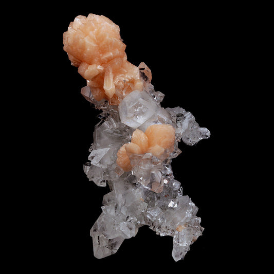 Stilbite Bow Shape on Gemmy Terminated Apophyllite Natural Mineral Spe…  https://www.superbminerals.us/products/stilbite-bow-shape-on-gemmy-terminated-apophyllite-natural-mineral-specimen-b-4089  Features:Very fine classic Apophyllite and Stilbite piece out of from Jalgaon District, Maharashtra, India.– the Apophyllite crystals are clear, gemmy and perfectly terminated and the Stilbite crystals are a peach color with a pearl luster.