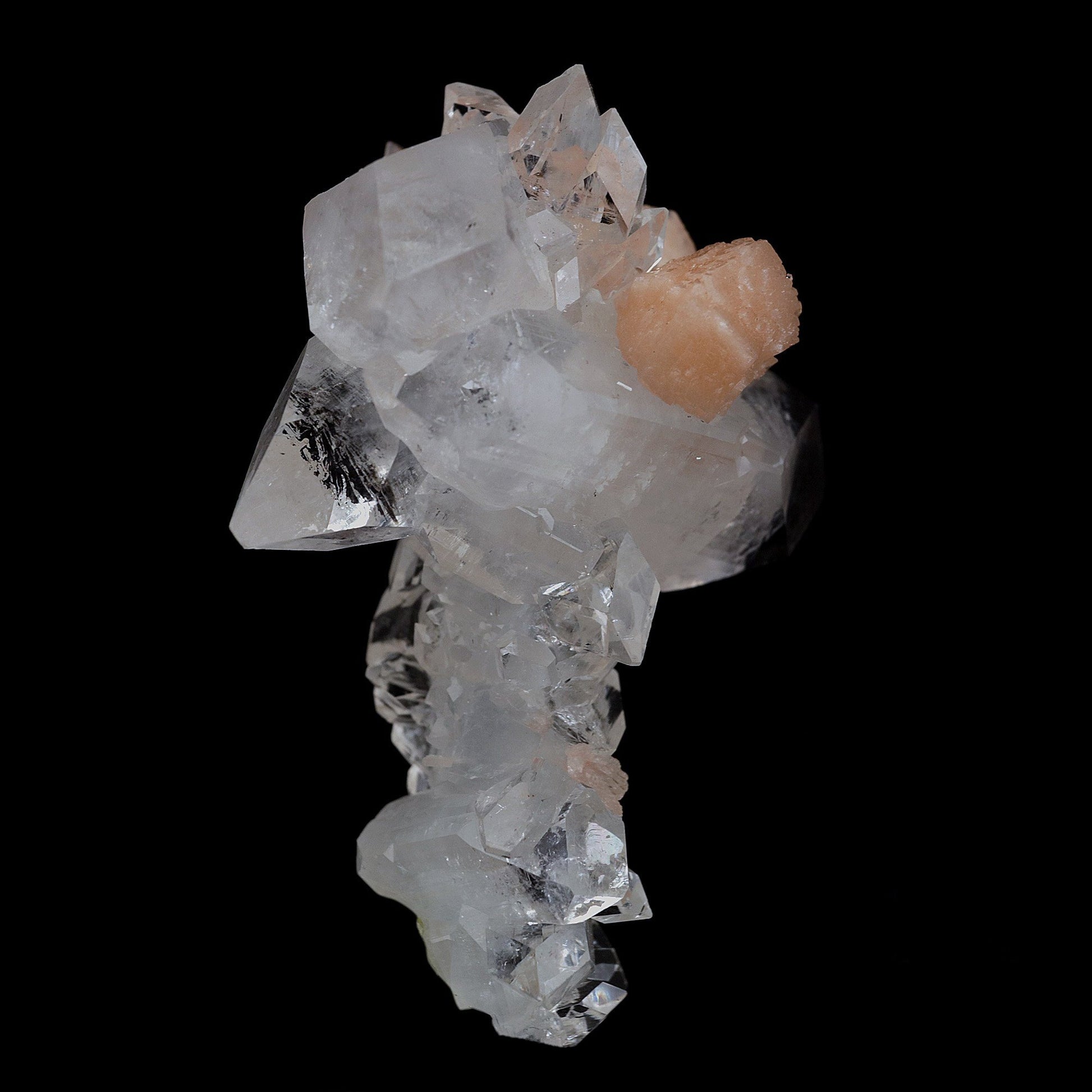 Stilbite Crystals Fused with Pointed Apophyllite Crystals Natural Mine…  https://www.superbminerals.us/products/stilbite-crystals-fused-with-pointed-apophyllite-crystals-natural-mineral-specimen-b-4077  Features:Very fine classic Apophyllite and Stilbite piece out of from Jalgaon District, Maharashtra, India.– the Apophyllite crystals are clear, gemmy and perfectly terminated and the Stilbite
