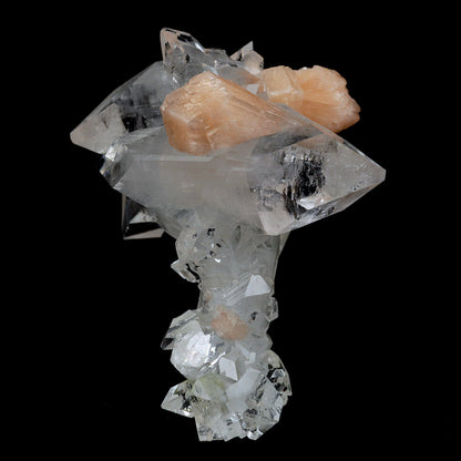 Stilbite Crystals Fused with Pointed Apophyllite Crystals Natural Mine…  https://www.superbminerals.us/products/stilbite-crystals-fused-with-pointed-apophyllite-crystals-natural-mineral-specimen-b-4077  Features:Very fine classic Apophyllite and Stilbite piece out of from Jalgaon District, Maharashtra, India.– the Apophyllite crystals are clear, gemmy and perfectly terminated and the Stilbite