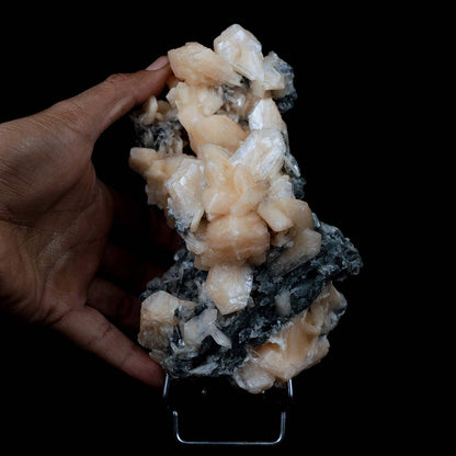 Stilbite Crystals on Chalcedony Big Cluster Natural Mineral Specimen #…  https://www.superbminerals.us/products/stilbite-crystals-on-chalcedony-big-cluster-natural-mineral-specimen-b-3996  Features A large sized pink tinged transparent chalcedony standing on top of a open vug like specimen with rich salmon colored Stilbites and other smaller sized pink Stilbite. The vug is very aesthetically cut and is high in luster and beauty. Primary Mineral(s):&nbsp; Stilbite