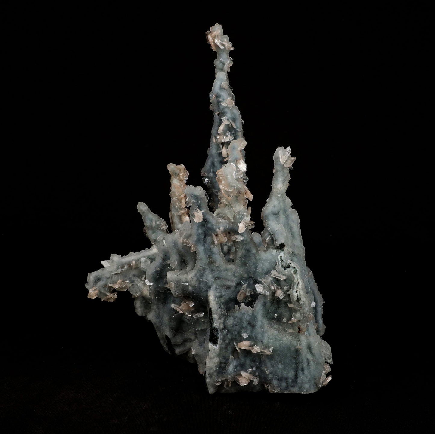 Stilbite Crystals on Chalcedony Coral Formation Natural Mineral Specim…  https://www.superbminerals.us/products/stilbite-crystals-on-chalcedony-coral-formation-natural-mineral-specimen-b-5319  Features: Unusual Stilbite from India, exhibiting a transparent, beige crystal with a pearly sheen sitting atop an off-white stalactitic Chalcedony cluster in an aesthetically pleasing display. A one-of-a-kind item in superb condition. Primary Mineral(s):&nbsp;Chalcedony Secondary Mineral(s):&nbsp;Stilbite