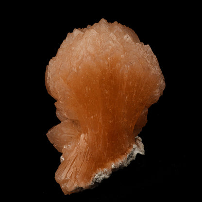 Stilbite Natural Mineral Specimen # B 5099  https://www.superbminerals.us/products/stilbite-natural-mineral-specimen-b-5099  Features: The best viewing angle for this specimen shows a 3-dimensional upright stilbite "bow tie," with a pastel salmon color and great luster and translucence. The matrix is a thin veneer of Heulandite. Primary Mineral(s): Stilbite Secondary Mineral(s): N/AMatrix: N/A 4 Inch x 3 InchWeight : 355 GmsLocality: Jalgaon