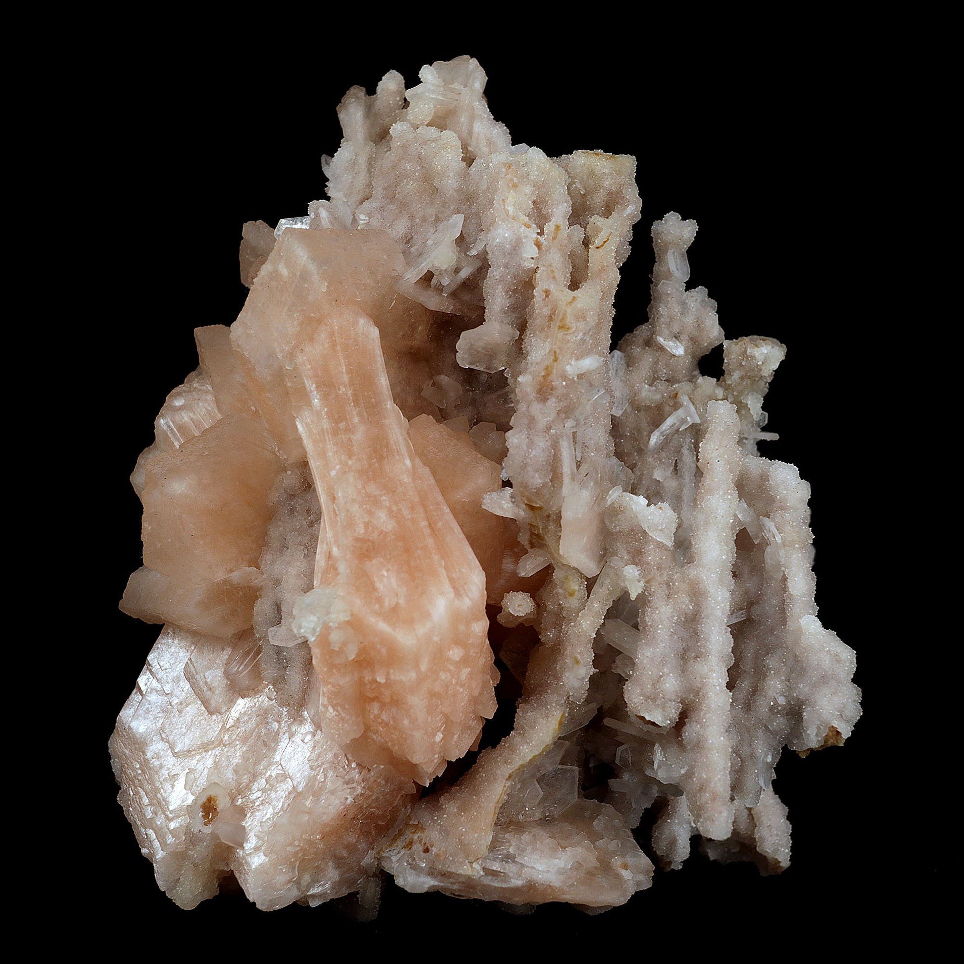 Stilbite Pink Crystal on Chalcedony Natural Mineral Specimen # B 3713 Stilbite Superb Minerals 