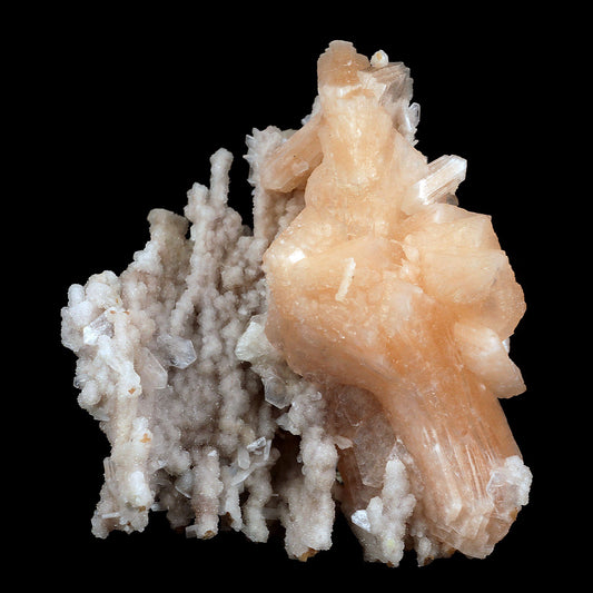 Stilbite Pink Crystal on Chalcedony Natural Mineral Specimen # B 3713 Stilbite Superb Minerals 