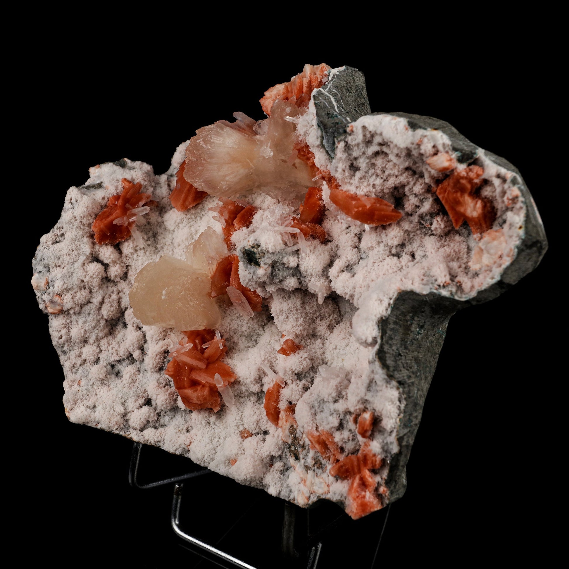 Stilbite with Heulandite on Chalcedony Natural Mineral Specimen # B 5485 Stilbite Superb Minerals 