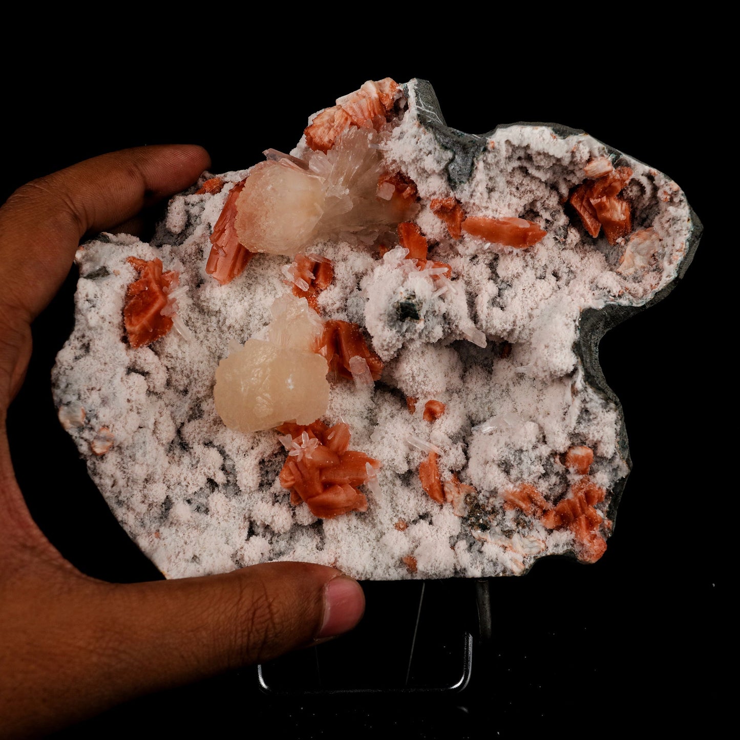 Stilbite with Heulandite on Chalcedony Natural Mineral Specimen # B 5485 Stilbite Superb Minerals 