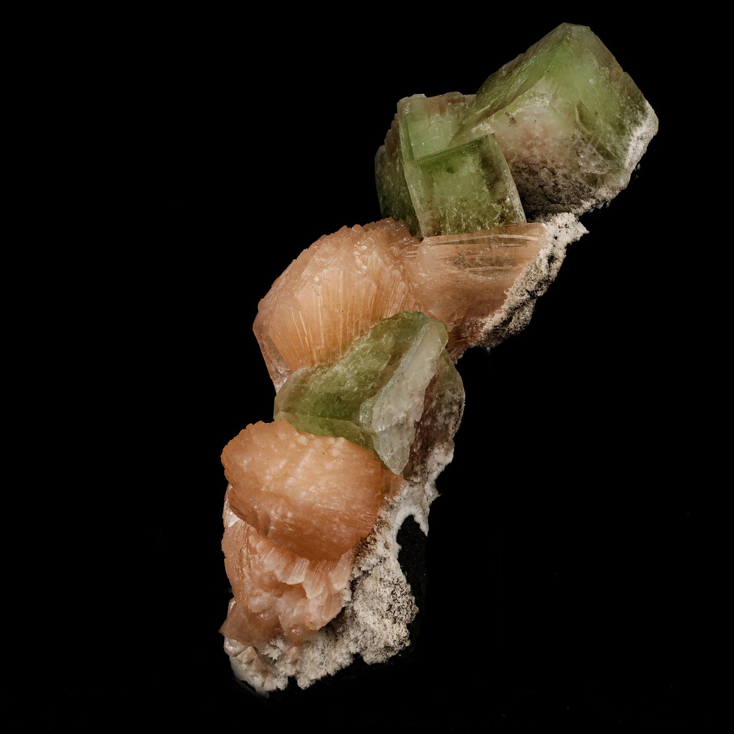 Terminated Green Apophyllite with Stilbite Natural Mineral Specimen # B 5074 Apophyllite Superb Minerals 