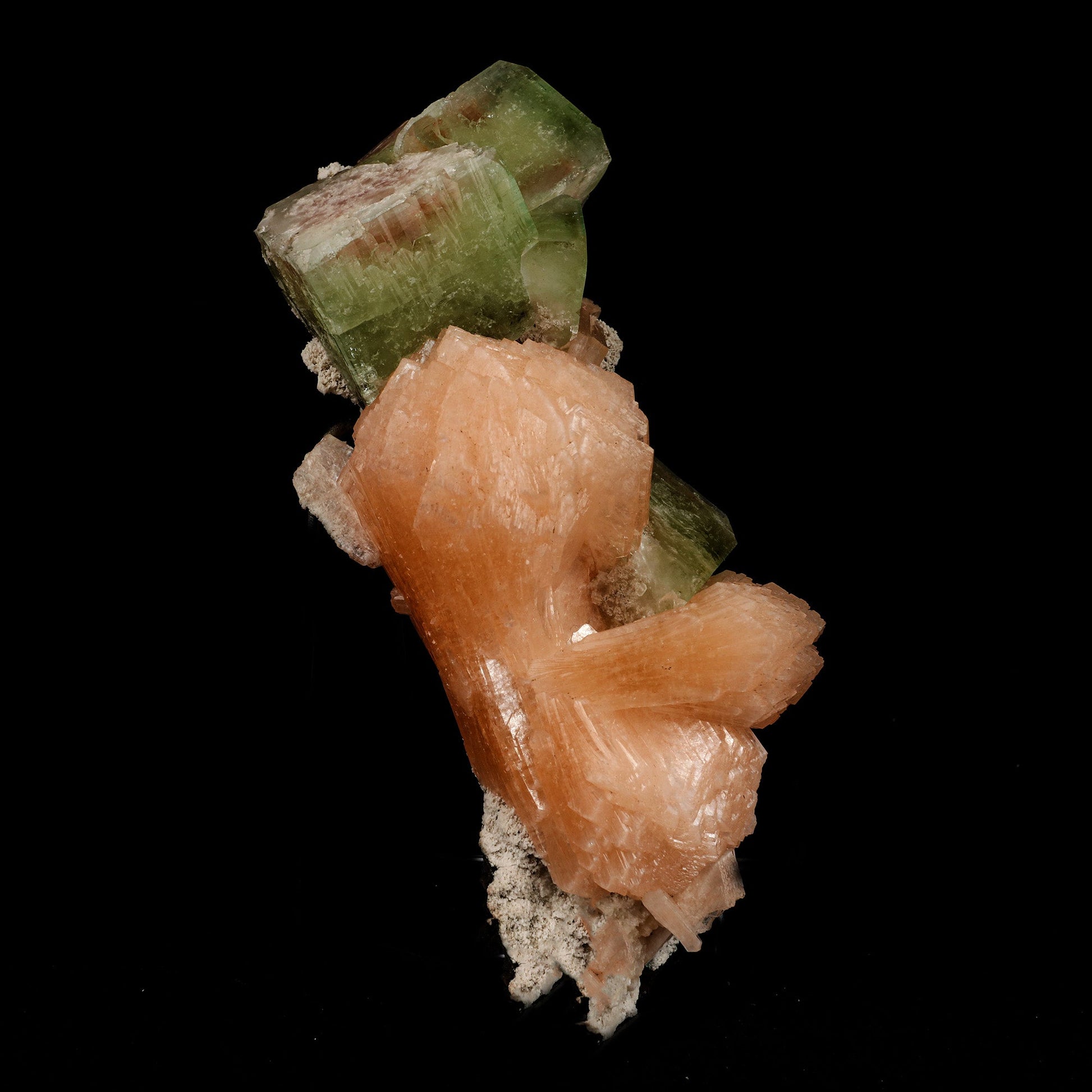 Terminated Green Apophyllite with Stilbite Natural Mineral Specimen # B 5074 Apophyllite Superb Minerals 