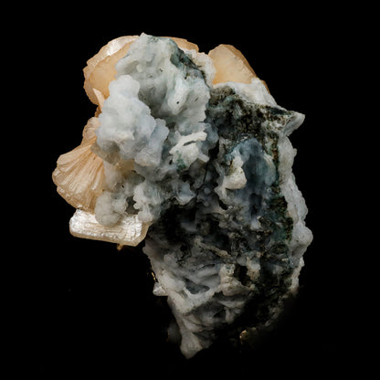 Twin Stellerlite on Chalcedony Natural Mineral Specimen # B 5138  https://www.superbminerals.us/products/twin-stellerlite-on-chalcedony-natural-mineral-specimen-b-5138  Features: Cluster of bright orange stellerite with chalcedony. Parallel growth of stellerite crystals is clearly visible. Stellerite has deep orange color. Primary Mineral(s): Stellerite Secondary Mineral(s): N/AMatrix: Chalcedony 4.5 Inch x 2.5 InchWeight : 205 GmsLocality: Jalgaon, Maharashtra, I