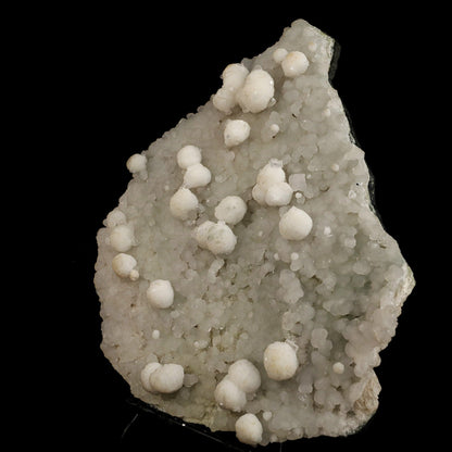 White gyrolite on light blue prenite Natural Mineral Specimen # B 6635 Gyrolite Superb Minerals 